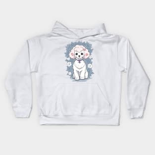 Floral Poodle's Enchantment Kids Hoodie